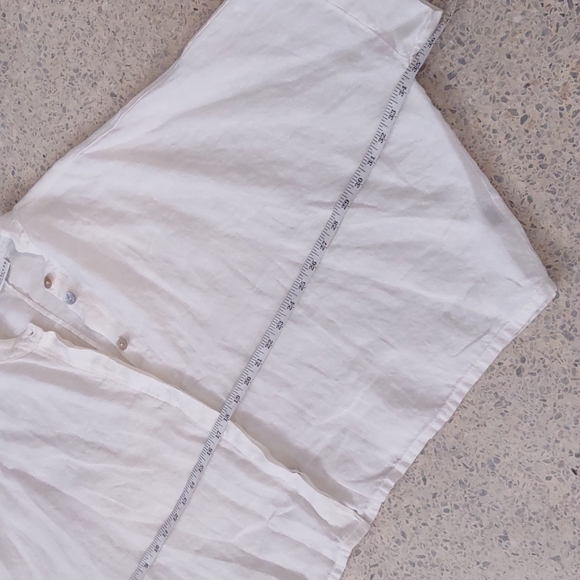 Bryn Walker dolman box button front white linen shirt unconstructed hidden S HOT - Picture 9 of 12